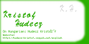 kristof hudecz business card